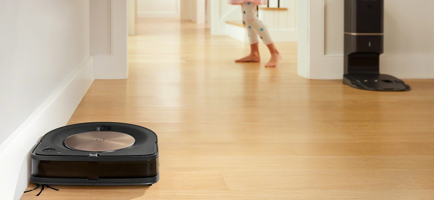 iRobot Roomba s9 with girl foot